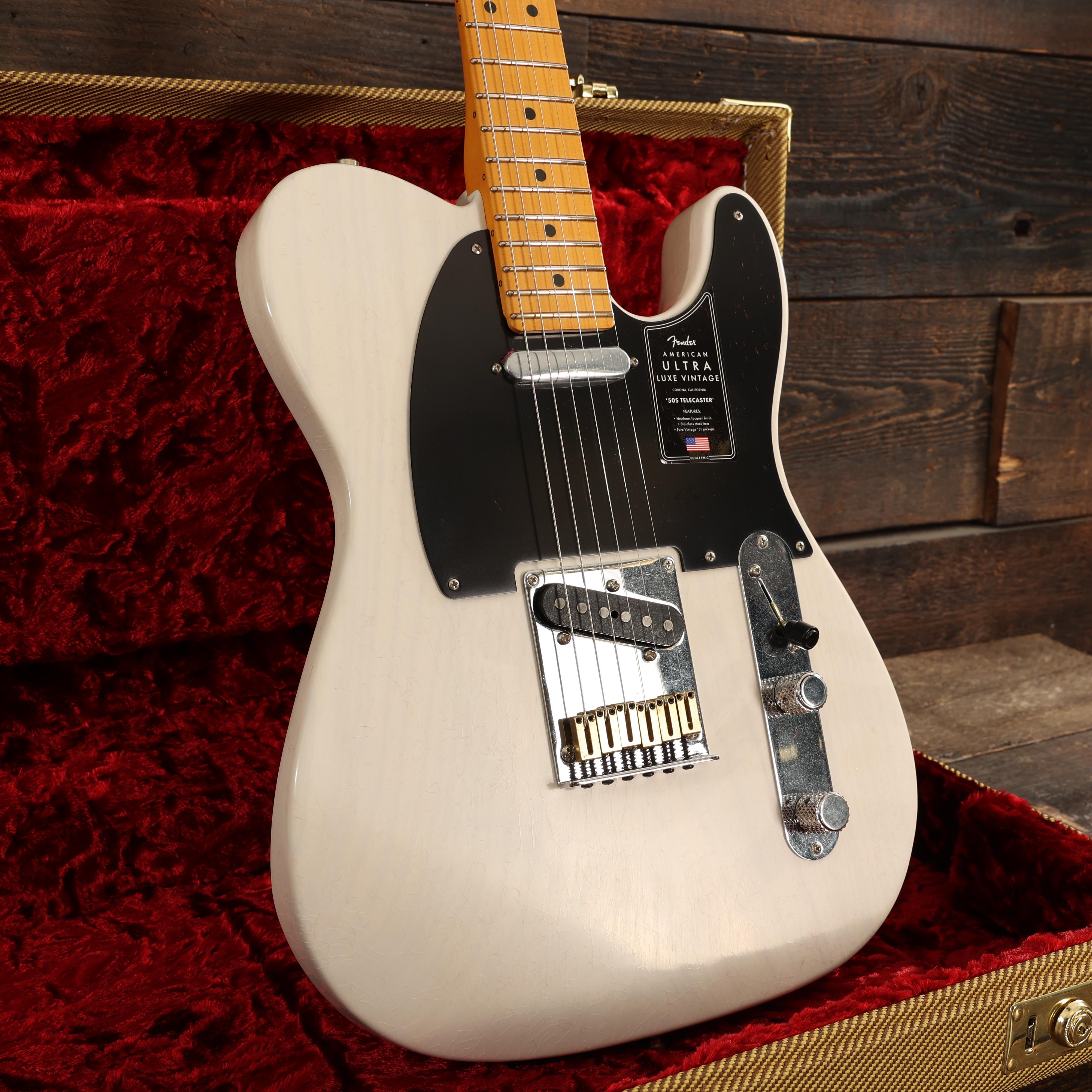 ギター Fender Ultra Luxe Vintage '50sTelecaster Fender American Ultra Luxe Vintage '50s Telecaster in White Blonde